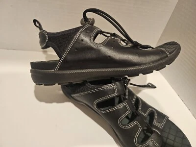 ECCO OPEN TOE SLINGBACK BLACK SANDALS SZ. 37    US .6.5 — 第 1/4 张图片