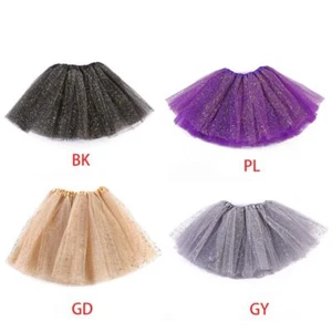 Baby Girls Ballet Dance Tutu Skirt 3 Layers Tulle Glitter Sequins Pettiskirt - Picture 1 of 11