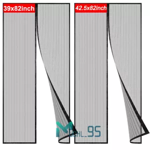 2x Magnetic Screen Door Mesh Hand-Free Net For Mosquito Fly Insect Bug Curtain - Picture 1 of 48