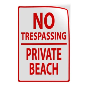 Industrial Decals Vertical Vinyl Stickers Private Beach Sign N Safety Sign Label - Picture 1 of 6