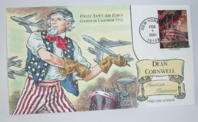 First Day of Issue Uncle Sam's Air Force Dean Cornwell American Illustrators - Image 1 of 2