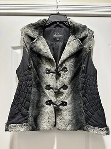 Montanaco Faux Fur Full Zip Vest Women's Size L Western Outdoors - Picture 1 of 6