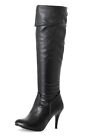 Sexy Womens Party faux Leather High Heels Zip Over Knee high Boots plus size