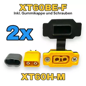 ✅ 2 Paar XT60BE-F Einbaustecker + XT60H + Gummikappe + Schrauben XT60 Stecker ✅ - Bild 1 von 23