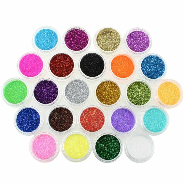 Accessotech Glitter Pots - Pack of 24, Assorted Colours