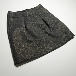 Loft A-Linie Rock Damen 0 Schwarz Gold Metallic Schimmer Jacquard Party Night Out - Bild 1 von 15
