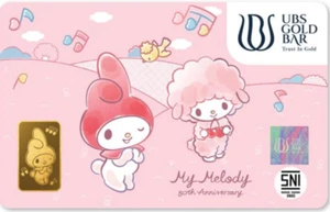 SANRIO My Melody 50 Anniversary Solid Gold 24k Card 2 gr Collection Edition Pink - Bild 1 von 3