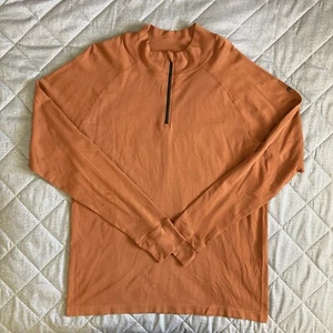 Fabletics 1/4 Zip Pullover Men’s XL Burnt Orange Lightweight Base Layer Golf  - Picture 1 of 9