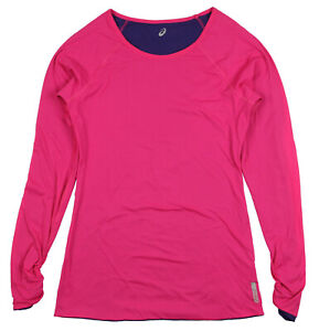 ASICS Women's Foxford Reversible Long Sleeve Shirt sz M Medium Pink Purple Run