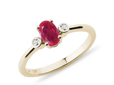 Solid 10K Gold Natural Ruby Gemstone Ring Gift For Love Size Available - Image 1 of 4