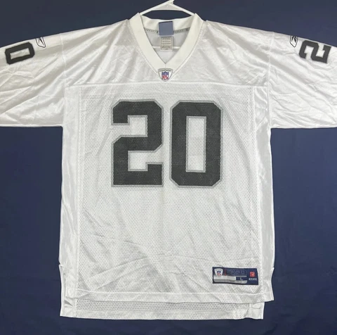 Reebok Las Vegas Raiders Darren McFadden NFL #20 White Jersey Mens Size Large Cover