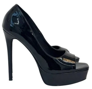 OLIVIA FERGUSON / Cassandra / Black Patent / Leather / Open-Toe Platform Stilett - Picture 1 of 8