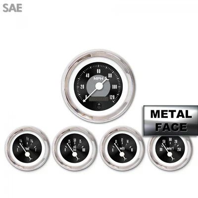 5 Ga. Set SAE Amer Clasic Black III, White Clasic Nedl, Chrom Trm Rngs Kit DIY - Image 1 of 2