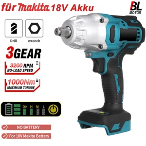 1000Nm Akku Schlagschrauber Ratschen Akkuschrauber Bürstenloser für Makita 18V - Bild 1 von 10