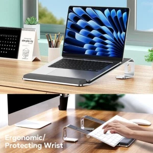 Multifunctional Aluminum Laptop Stand with Detachable Wrist Support Bracket - Photo 1/8