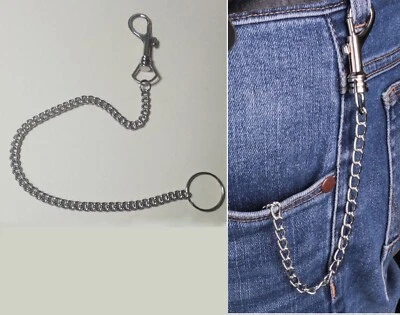 New Catena Catenella in Metallo Portachiavi Per Chiave Portafoglio Antifurto - Immagine 1 di 2