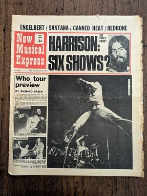 NME MAGAZINE (Newspaper) - Oct 16, 1971 - The Who Tour Preview, Harrison, Big O. - Image 1 of 3