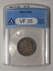 1862 S 25C LIBERTY SEATED QUARTER ANACS VF35 1862 S 25C LIBERTY SEATED QUARTER ANACS VF35