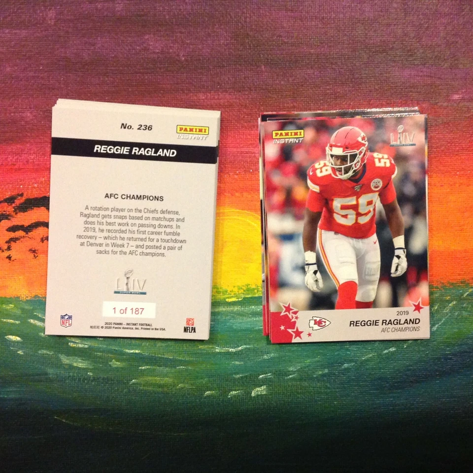 #236 Reggie Ragland CHIEFS Super Bowl Logo AFC CHAMPIONS 2019 Panini instant - Image 1 of 1