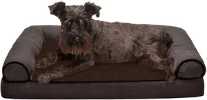 Furhaven Haustierbett für Hunde und Katzen - Sherpa und Chenille Sofa-Stil Memory Foam  - Bild 1 von 12