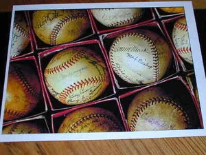 COOPERSTOWN HALL FAME signiertes Baseball Foto - Unikat - 1988 Babe Ruth Joe DiMaggio - Bild 1 von 2