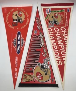 NFL San Francisco 49ers Super Bowl XXIV & XXIX & XIX Pennants - Picture 1 of 12