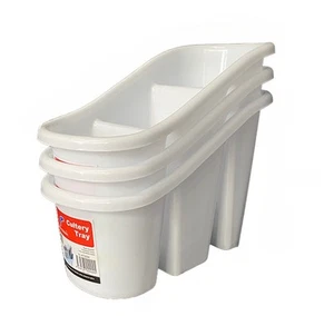 SMARTLINK 6pcs Plastic Cutlery Holder 3 Compartments 21x10.7x14.2cm Utensil Org - Picture 1 of 4