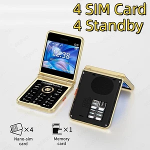 NEW Foldable Flip Unlocked Mobile Phone 4 SIM Card 2G GSM Camera Magic Voice UK - Picture 1 of 13