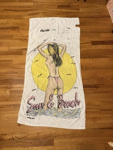 Asciugamano donna sexy Florida sole e spiaggia anni 90 divertente spiaggia vacanza bagno unico - Foto 1 di 6