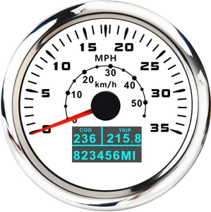 85mm White GPS Speedometer 35MPH/55KM/H With COG TRIP Gauge for Boat Car Truck - Picture 1 of 18