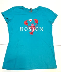 NEXT LEVEL * Boston Youth T-Shirt * türkis mit roter Krabbe * Jugend XL (14-16) * - Bild 1 von 7