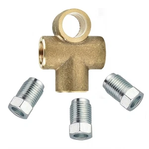 Brand New Unions Brake Pipe Parts Replacement Short Union With 3 Male Nuts - Picture 1 of 7