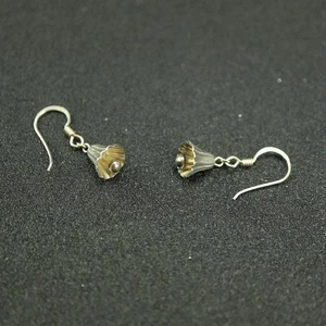Vintage Sterling Silver Bell Drop earrings dangle Solid 925 Bells - Picture 1 of 4