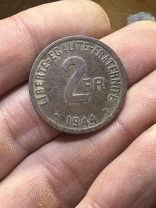 2 frs Philadelphie 1944 Non Nettoyée - Imagen 1 de 5