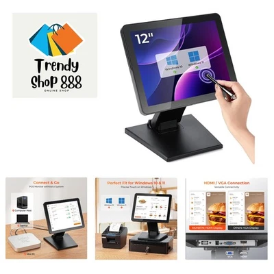 12-inch POS Touchscreen Monitor, LED POS Monitor, HDMI/VGA Capacitive Screen ... - Image 1 of 4