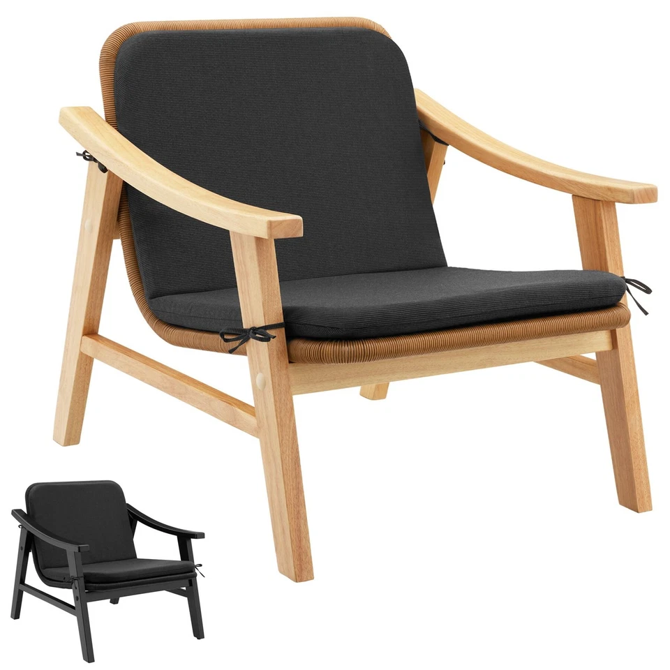 Gartenstuhl Polsterauflage Rattanstuhl Balkon Korbstuhl Outdoor Sessel 150kg  - Bild 1 von 1