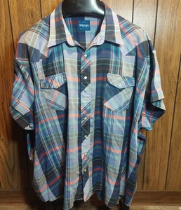 Vintage 80er Wrangler Western Hemden Big Man 4XL Pearl Snap Kurzarm - Bild 1 von 5