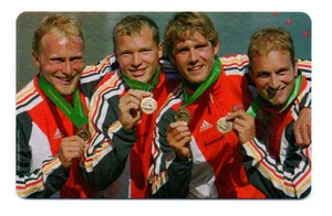 Telefonkarte Sportland Sachsen-Anhalt Kajak-Vierer Deutschland 2007 m. Autogramm - Bild 1 von 6