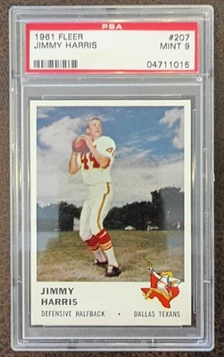 1961 FLEER FOOTBALL JIMMY HARRIS #207 TEXANS PSA 9  - Image 1 of 2