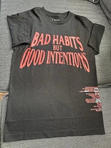 Camiseta NAV x Vlone Bad Habits but Good Intentions negra para hombre talla S - Imagen 1 de 4