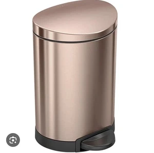Bote de basura Simple Human 6L de oro rosa semi redondo - Imagen 1 de 6