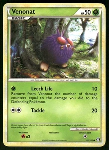 2010 Heavily Played Pokemon Venonat 81/102 HGSS Triumphant - Picture 1 of 3