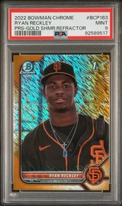2022 Bowman Chrome Ryan Reckley Prospect Gold Shimmer /50 #BCP163 - PSA 9 - Bild 1 von 2