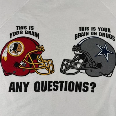 Vintage Redskins Crewneck Cowboys Brain On Drugs Single Stitch 90's NFL Football - Image 1 of 4