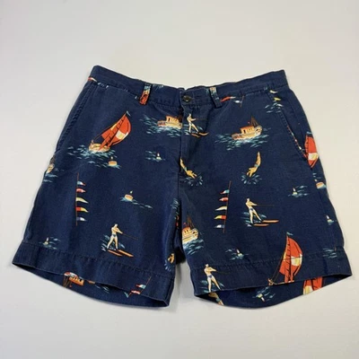 Pantalones Cortos Polo Ralph Lauren Para Hombre 32 Azul Calce Clásico 6" Mezcla Náutica de Lino Foto 1 de 4