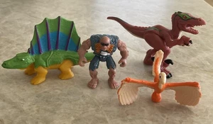Imaginext Raptor Dimetrodon Dinosaur Jurassic World Caveman Lot - Picture 1 of 6
