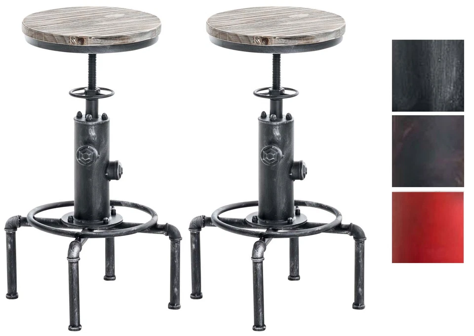 2er Set Barhocker Lumos Drehbar Höhenverstellbar Tresenstuhl Industriell - Bild 1 von 1