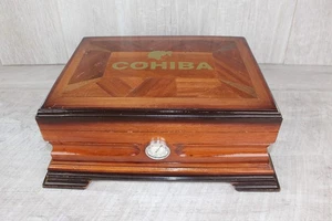 Cohiba Cigar Humidor Cedar Wood with Decorative Detail  14 x 9 x 5.5 inches - Picture 1 of 24