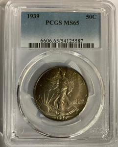 Medio dólar Walking Liberty 1939 50C graduación profesional MS65 54125587 - Imagen 1 de 2