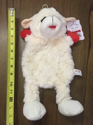 NEW 14" Lamb Chop Plush Dog Toy Squeaky Crinkle Toss Tags - Image 1 of 4